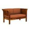 Haveli 2 Seater Wooden Sofa (Orange Colour, Honey Finish)