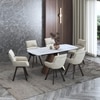 Aeris Ceramic 4 To 6 Seater Extendable Dining Table With Set of 2 Bren Dining Chair