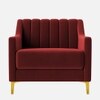 Fame Velvet 1 Seater Sofa in Maroon Colour