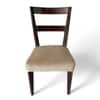 Newport wood Dining Chair in Beige Mossy Fabric Cushioning with DARK WALNUT FINISH
