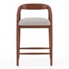 Zen Solid Wood Bar Stool (Honey Finish, White Boucle Colour)