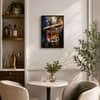 The Castle Decor Cigar Whiskey Glass Wall Art Framed Painting 12x18 Inch