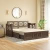 Bram 3 Seater Pull Out Sofa Cum Bed in Danish Walnut Finish with Macadamia Brown Colour