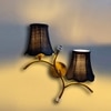Devansh Metal Electric Wall Light in Gold Colour with Black Shade Count of 2 Lights