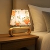 Devansh Multicolor Cotton Table Lamp With  Wood Natural Base -15