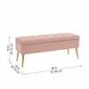 Doe Buck Velvet Tufted Storage Bench in Pink Colour with Gold Legs