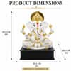 Devotional Siddhi Aura Ganesha Statue in White and Gold Colour