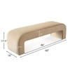 Floran Velvet 2 Seater Ottoman Bench in Cream  Color