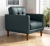 Shlok PU Leather Accent Chair in Grey