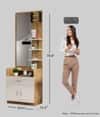 Hexa Red Engineered Wood Dressing Table in Giant Wood and Frosty White Colour