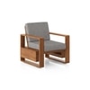 Moreno Single Seater Solid Wood Sofa In Amber Walnut Finish with Flint Grey Futon Colour