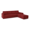 Apollo Sofa (Colour : Salsa Red, Cushion : Hard, Back Type : Regular, Seating Capacity : Right Aligned 3 Seater + Right Aligned Chaise + Ottoman)