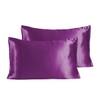 Stoa Paris Satin Pillow Covers,  Premium Plain Pillow Cover Set of 2, 68L x 45W cms - Burgundy