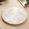 NikkisPride Elegant Marble Serving & Décor Platter  Snowflake Brass  inlay