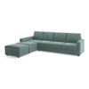 Apollo Sofa (Colour : Dusty Turquoise Velvet, Cushion : Hard, Back Type : Regular, Seating Capacity : Left Aligned 3 Seater + Left Aligned Chaise)