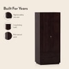 Zephyr Solid Wood 2 Door Wardrobe in Mahogany Finish
