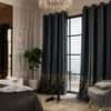 Stoa Paris Satin Long Door Curtains, 300 TC Dimout Home Furnishing Curtains,  Aesthetic Parda,,  Decoration, Pack of 1, Versailles - Emerald Royale