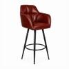 Doe Buck Luxury Faux Leather Counter Height Bar Stool in Brown Colour