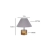 Ayn Grey Fabric Shade Table Lamp with Natural Wooden Base