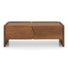 Koro Solid Wood Rectangular Storage Coffee Table In Amber Walnut Finish