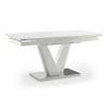 Caribu Glass 6 To 8 Seater Extendable Dining Table In White High Gloss Finish