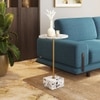 Faro White Panther Side Table in Gold Finish