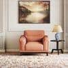 Colby 1 seater Fabric Sofa in Saddle Tan