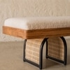 Andaman Avis Solid Wood Bench in Off White Colour
