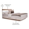 Juda Engineered Wood King  Size Bed Without Storage (Urban Teak Finish, Frosty White Colour)