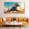 The Castle Decor Sports Art Wall Painting Wooden Framed Digital Painting 27x48 Inch (Style 7)