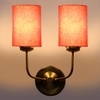 Devansh Metal Electric Wall Light in Gold Colour with Orange Shade Count of 2 Lights