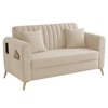 Daraco Velvet 2 Seater Sofa in Cream Color