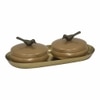 Metalsmith Metal Serveware Box Set of 3 with Tray Gold Finish