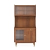 Klint Solid Wood Crockery cum Bar Cabinet in Amber Walnut Finish