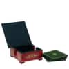 Desert Art MDF Hand Painted Red Tea Coaster Set with 6 Coasters and Holder