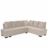 Melo 3 Seater Right Sectional Velvet Sofa Cum Bed in Cream colour