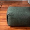 Cuboid Collection Green Faux Leather Pouf Ottoman