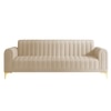 Josbert Velvet 3 Seater Sofa In Cream Colour