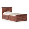 Fidora Solid Wood Single Storage Bed In Honey Finish