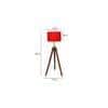 April Red Cotton Floor Lamp with Metal