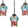Devansh Solid Wood Electric Wall Light in Brown Colour with Maroon Shade Count of 1 Light