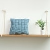 Basket Knit Cadet Blue Cotton Cushion Cover 16X16 Inches