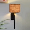Devansh Metal Electric Wall Light in Black Colour with Beige Shade Count of 1 Light