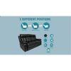 Magna Leatherette Three Seater Manual Recliner in Black Colour