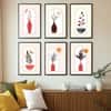 The Castle Decor Boho Abstract Botanical Wall Art Set of 6 Design 5 11x17 Inch