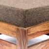 Amber Sheesham Wood Foot Stool in Teak Finish with Jute Brown Cushion