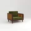 Padam Solid Wood 1 Seater Rattan Designed Sofa  In  Teak Finish