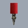 Devansh Metal Electric Wall Light in Antique Gold Colour with Maroon Shade Count of 1 Light