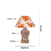 Devansh Conical Multi Cotton Shade Lamp With Wood & Mosaic Glass Base For Decoration/Office/Home/Gifting/Study For Decoration/Office/Home/Gifting/Study -(10X10X14.5) Inches -A
