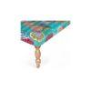 Bestone Solid Wood Bench In Floral Print Green Kantha Fabric